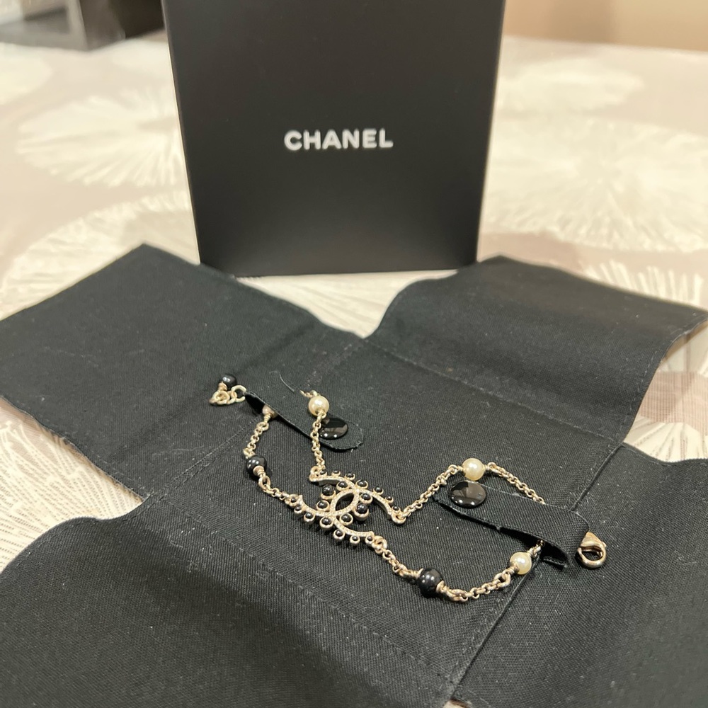 Chanel Black and Gold Bracelet